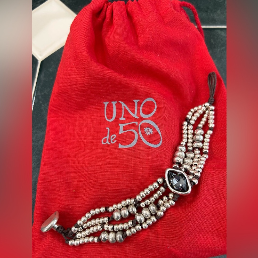 UNO de 50 Silver-plated Harmonic Beaded Bracelet